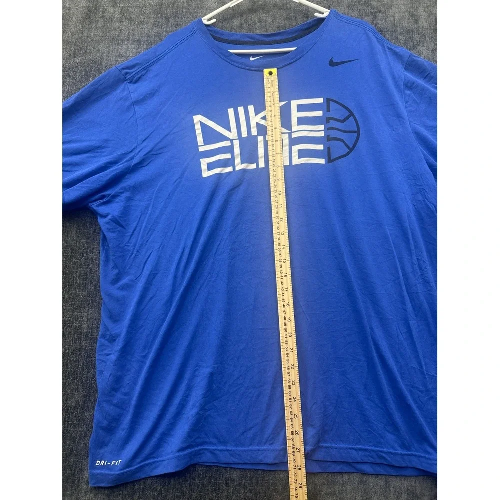 Nike Elite Dri-Fit T-Shirt Mens 3XL Blue Graphic Cotton Short Sleeve Casual